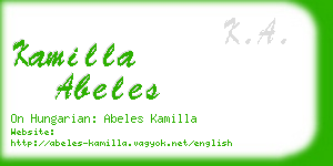 kamilla abeles business card